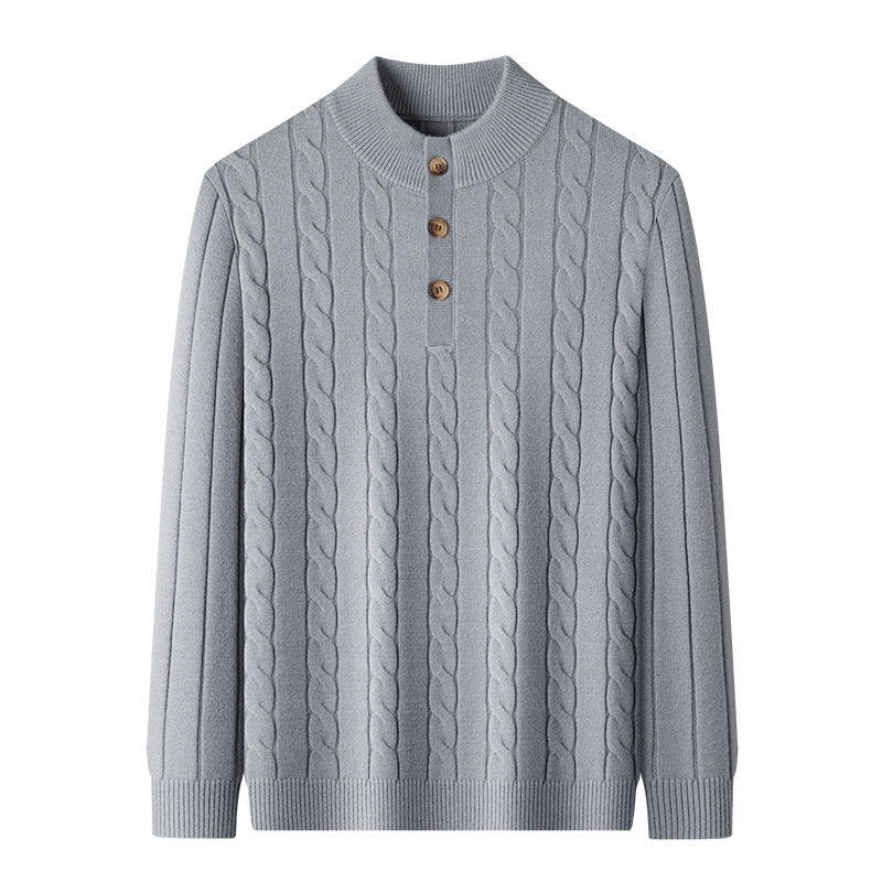 Zopfmuster Henley Pullover
