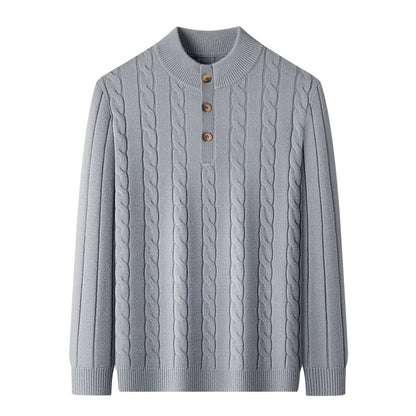 Zopfmuster Henley Pullover