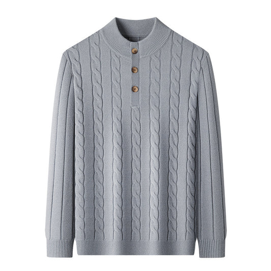 Zopfmuster Henley Pullover