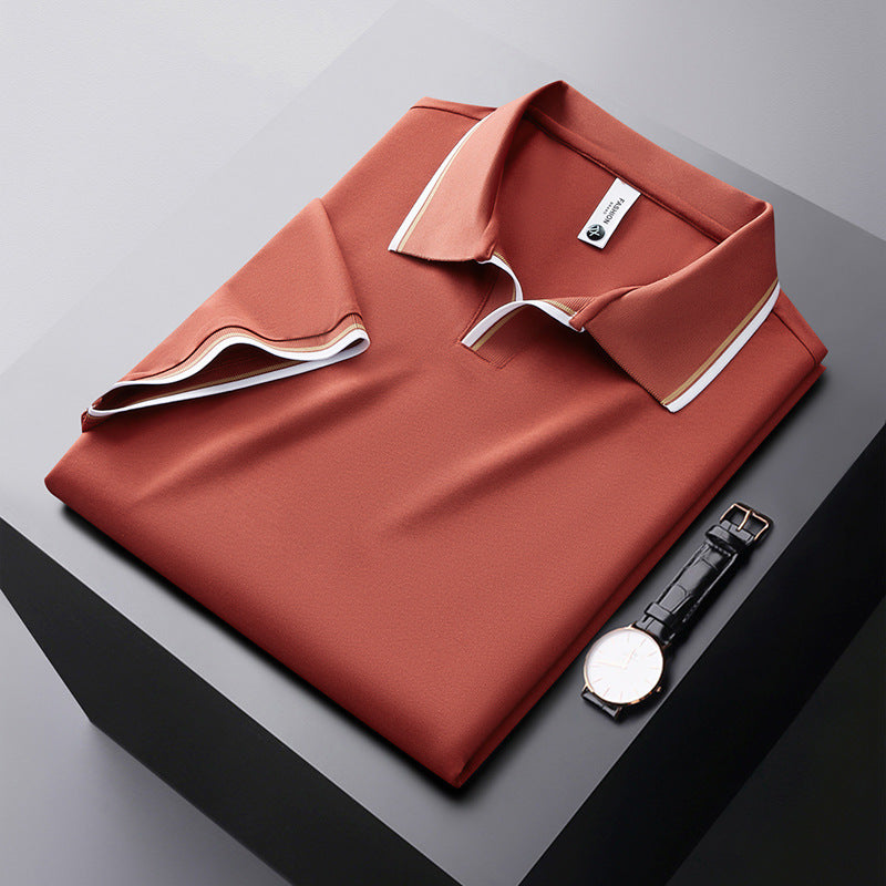 Maulbeerseide Kurzarm-Poloshirt