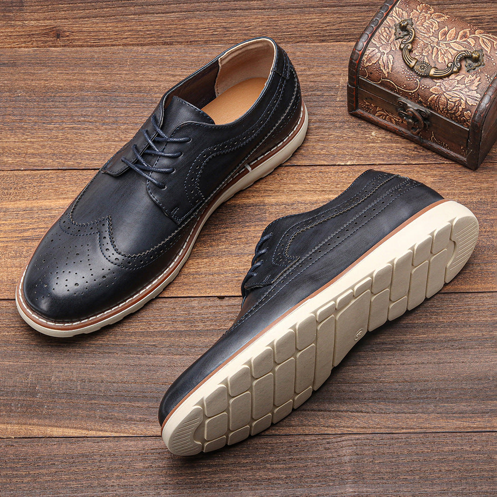 Klassische Leder Brogue Sneaker – Leicht & Bequem