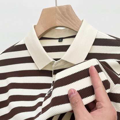 UrbanStoff | Herren Gestreiftes Poloshirt – Kurzarm