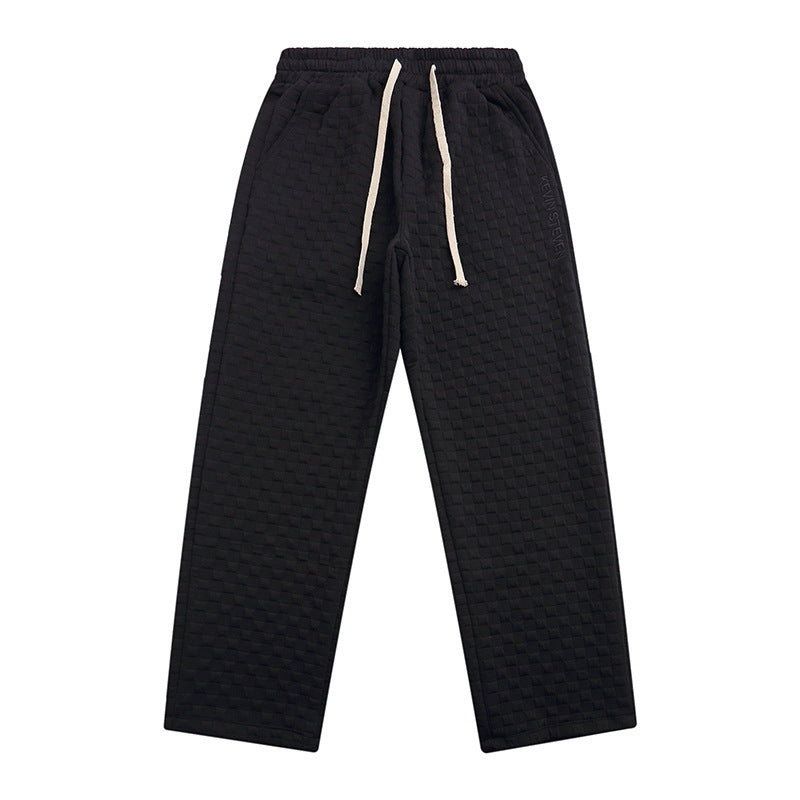 Locker geschnittene Karierte Strickhose