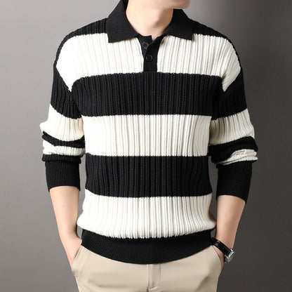 UrbanStoff | Gestreiftes Lockeres Langarmshirt