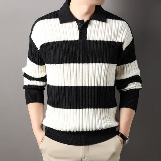 UrbanStoff | Gestreiftes Lockeres Langarmshirt