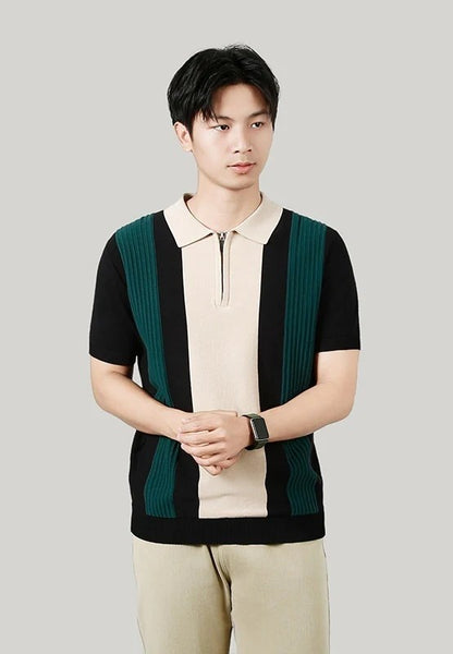 Kontraststreifen Strickshirt