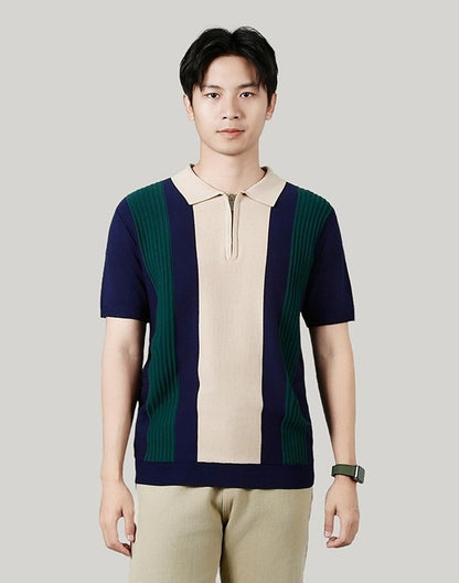 Kontraststreifen Strickshirt
