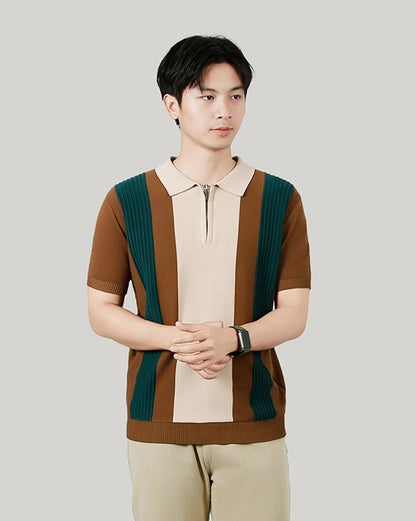 Kontraststreifen Strickshirt