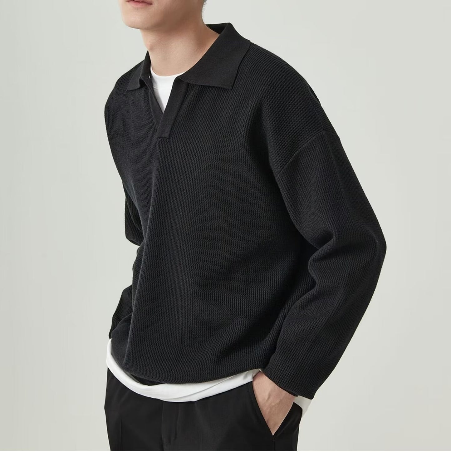 UrbanStoff | Herren Lockeres Langarmshirt