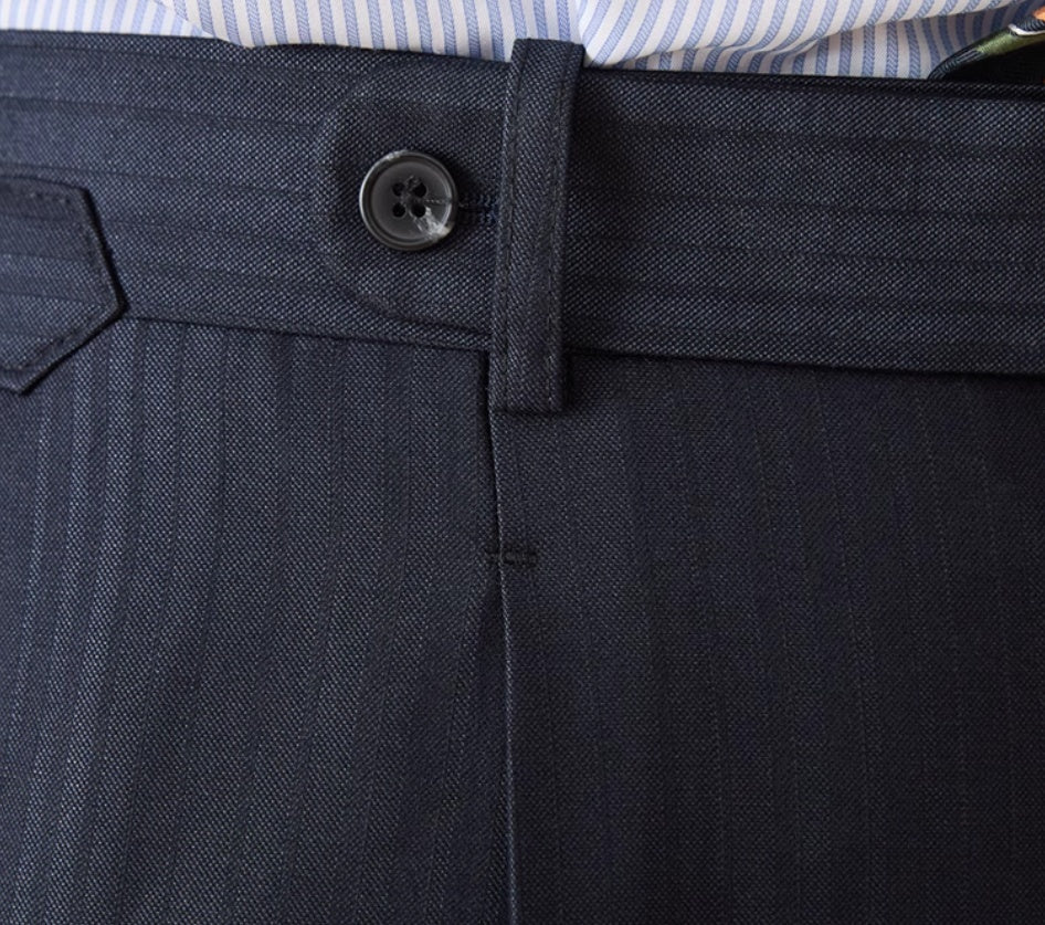 Gestreifte High-Waist Anzughose
