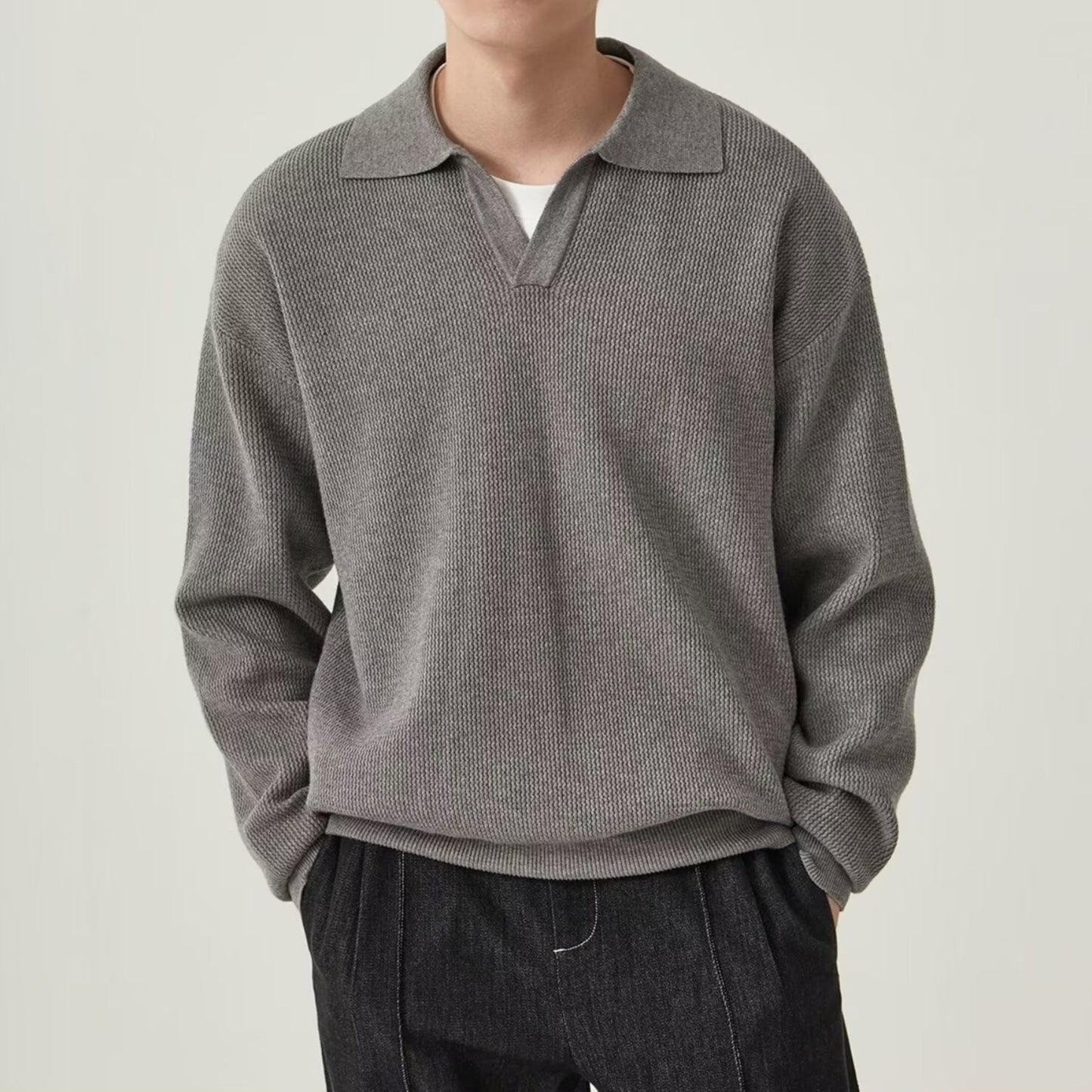 UrbanStoff | Herren Lockeres Langarmshirt
