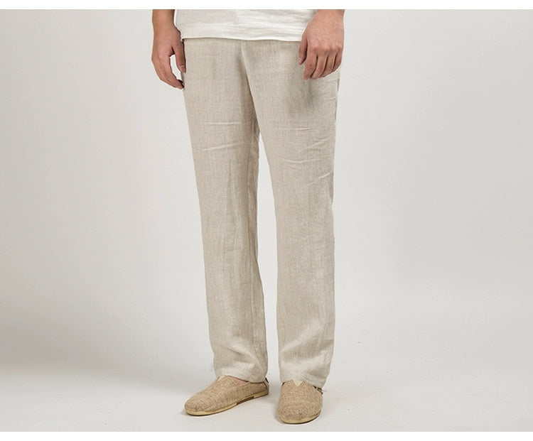 Herren Leinen Freizeithose