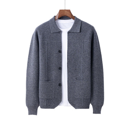 Herren Strickjacke mit Reverskragen und Taschen