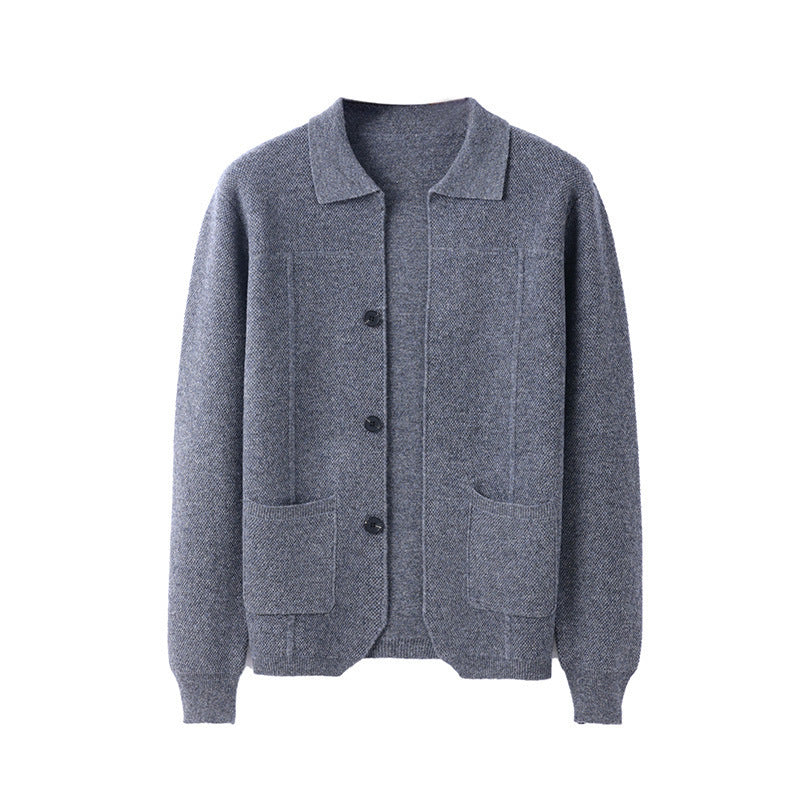 Herren Strickjacke mit Reverskragen und Taschen