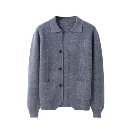 Herren Strickjacke mit Reverskragen und Taschen