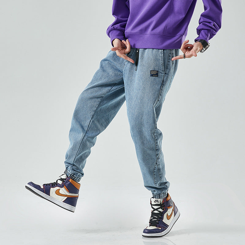 Locker geschnittene Denim Jogger Jeans