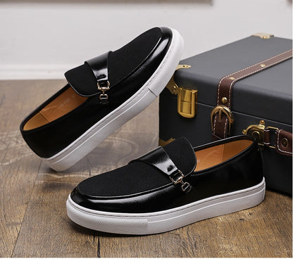 Herren Slip-On Leder Freizeitslipper