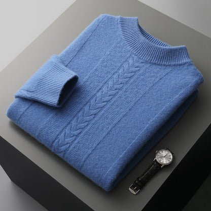 Halbkragen-Kaschmirpullover Herren Langarm