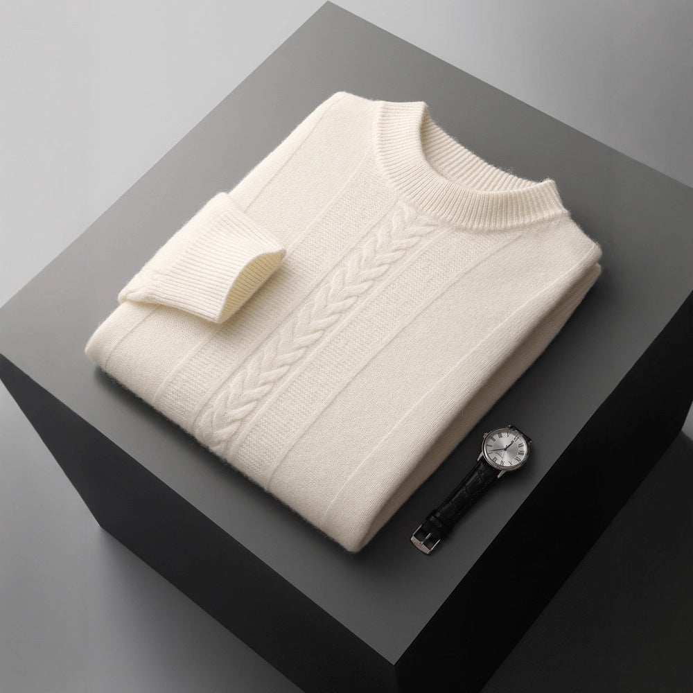 Halbkragen-Kaschmirpullover Herren Langarm