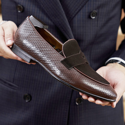 Lederloafer mit Struktur