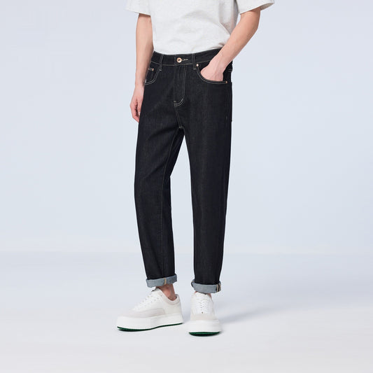 UrbanStoff | Lockere Straight Cropped-Jeans