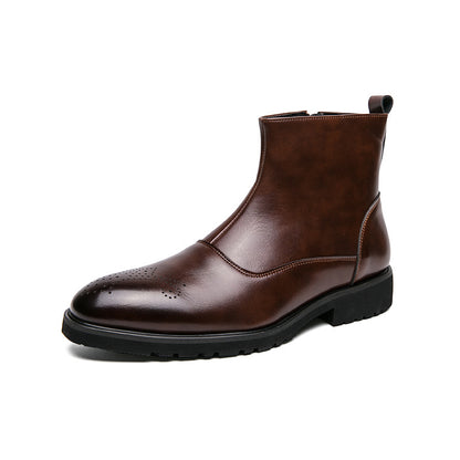 Klassische Lederstiefel mit Reißverschluss