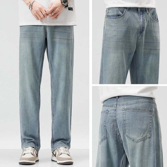 Lockere Gerade Eisseiden-Jeans