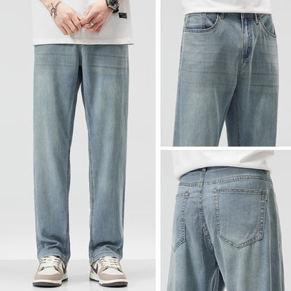 Lockere Gerade Eisseiden-Jeans