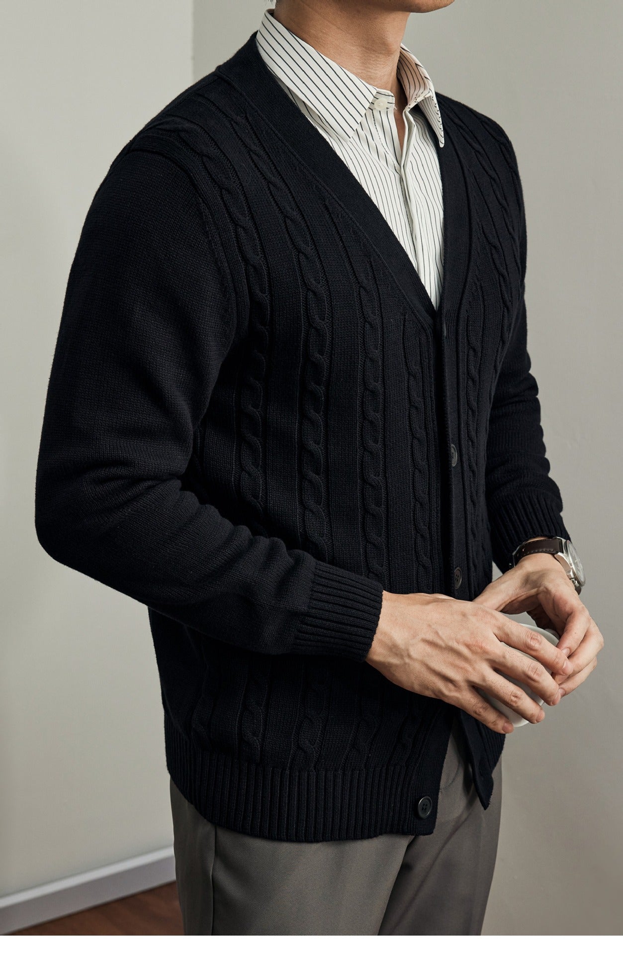 UrbanStoff | Strick Cardigan Pullover