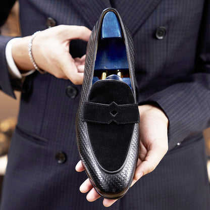 Lederloafer mit Struktur