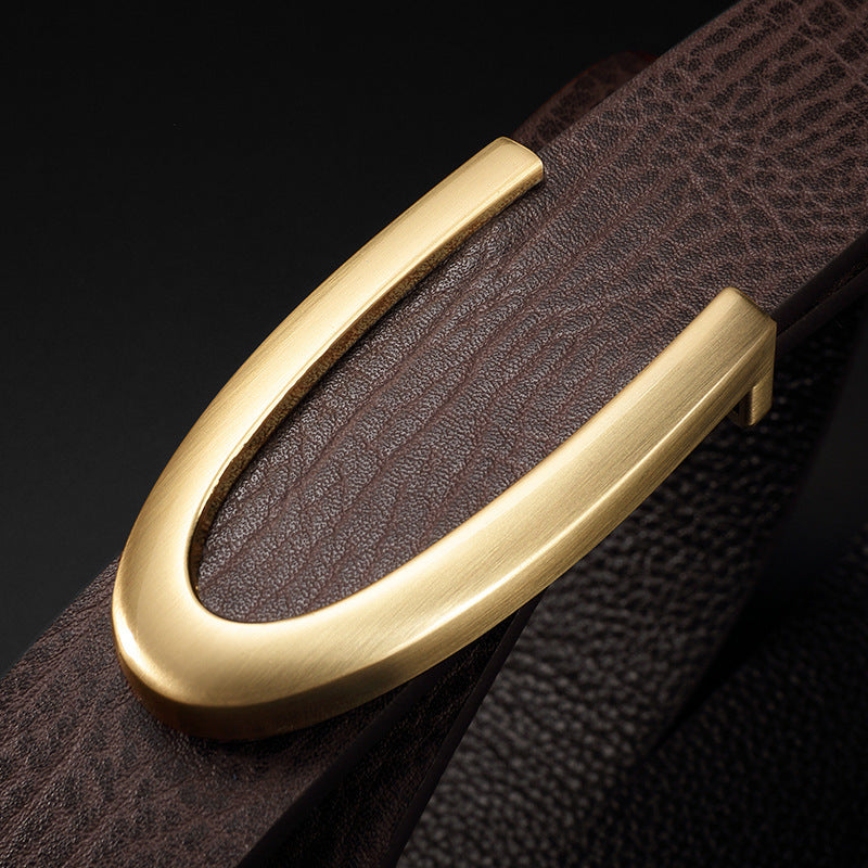 UrbanStoff | Leder Gürtel mit Goldschnalle