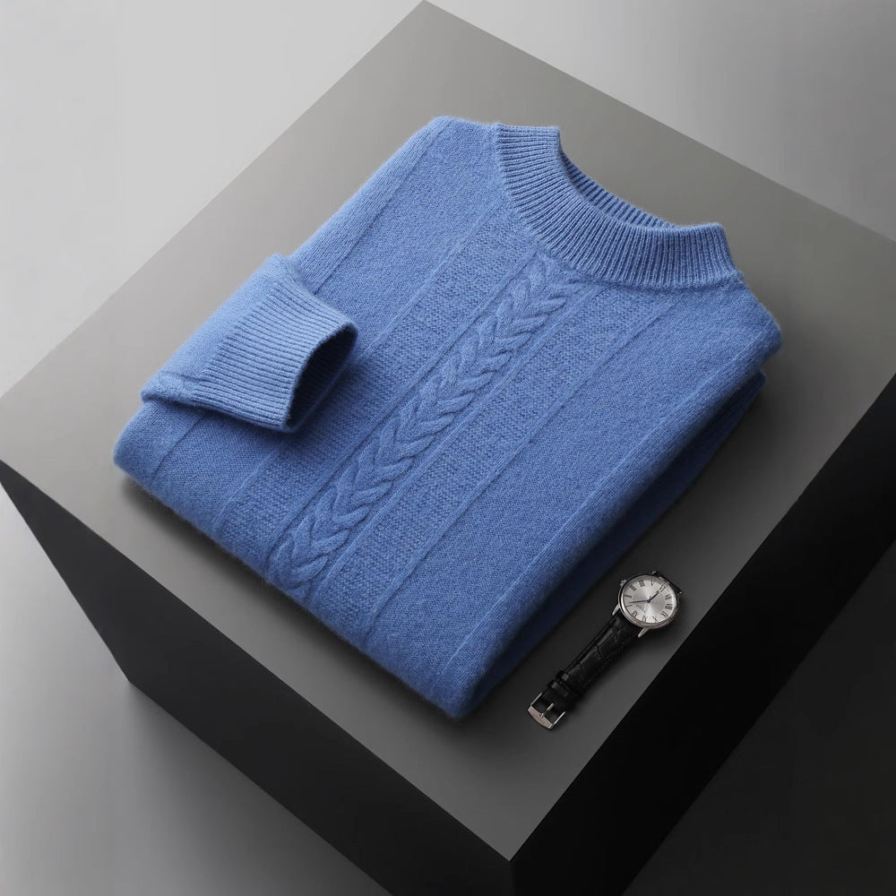 Halbkragen-Kaschmirpullover Herren Langarm