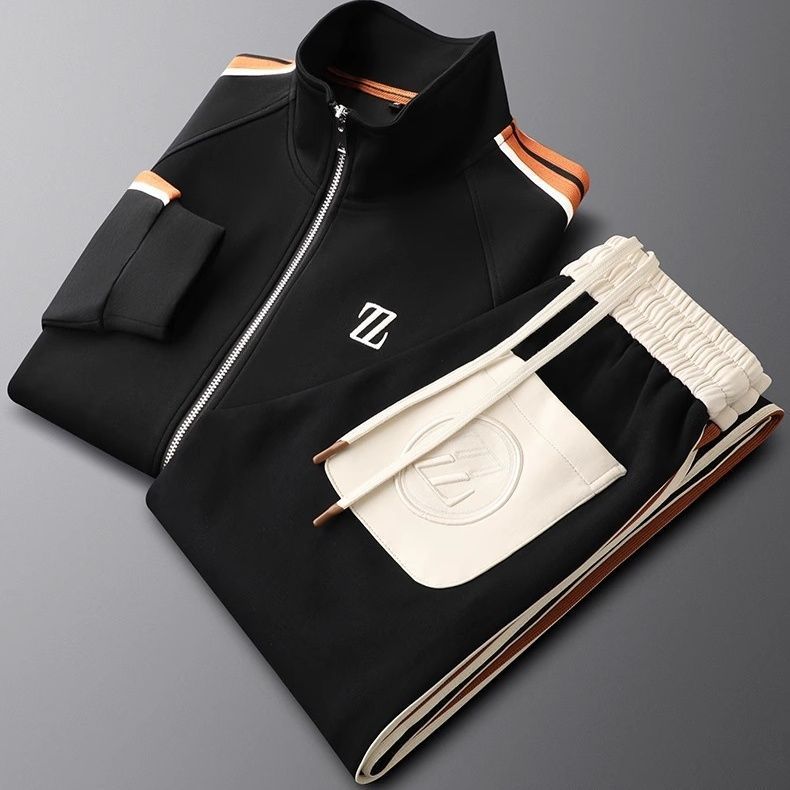 Herren Patchwork Streifen Anzug