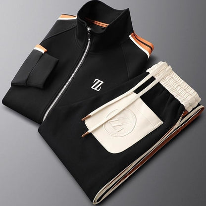 Herren Patchwork Streifen Anzug