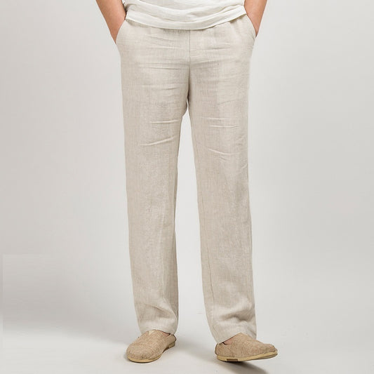 Herren Leinen Freizeithose
