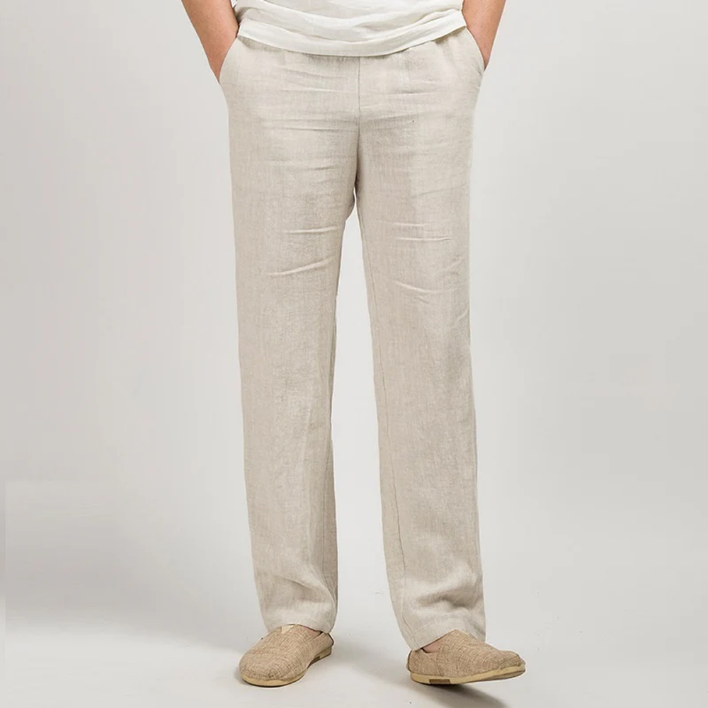 Herren Leinen Freizeithose