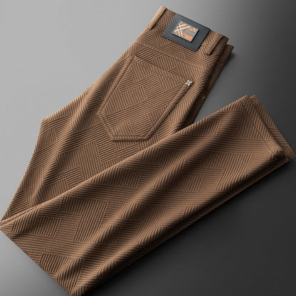 Herren Jacquard Freizeit Hose