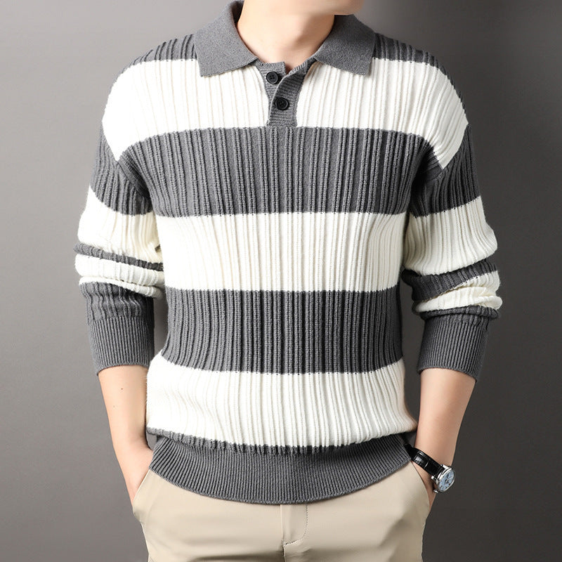 UrbanStoff | Gestreiftes Lockeres Langarmshirt