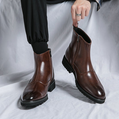 Klassische Lederstiefel mit Reißverschluss