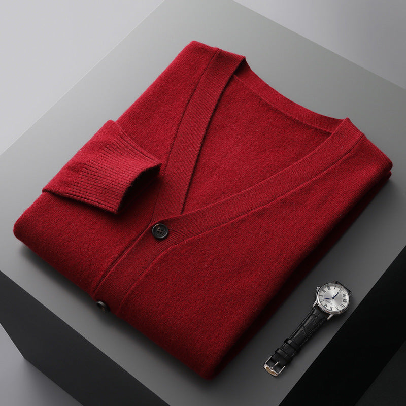 UrbanStoff | Woll-Cardigan mit V-Ausschnitt