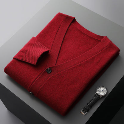 UrbanStoff | Woll-Cardigan mit V-Ausschnitt