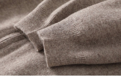UrbanStoff | Kaschmir Strickmantel mit Reißverschluss