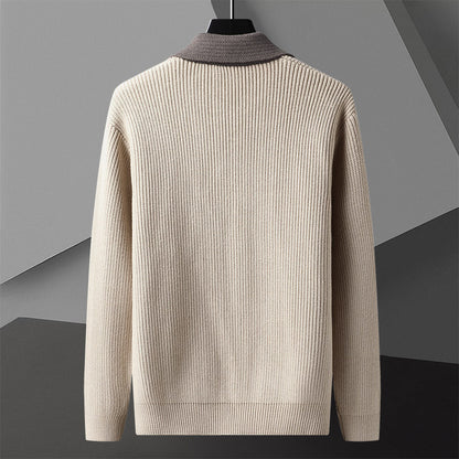 Strickjacke mit Kontrastkragen