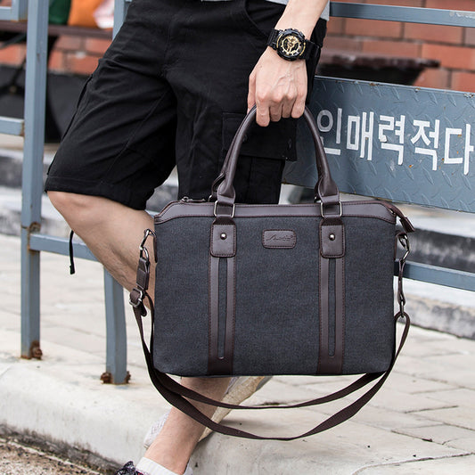 UrbanStoff | Canvas Schultertasche Herren Business