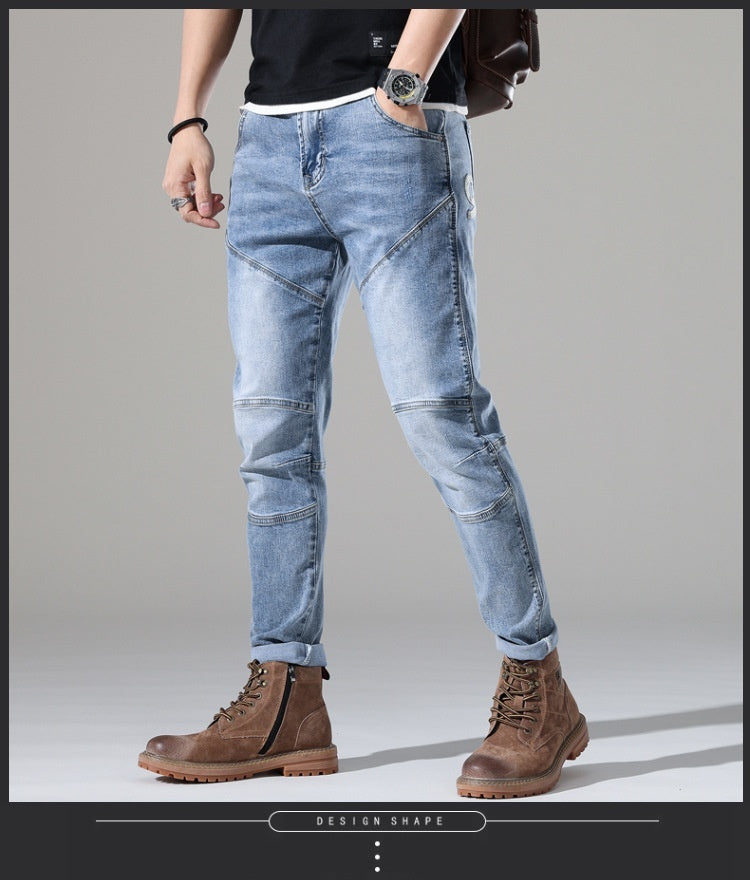 UrbanStoff | Light-Wash Stretch-Jeans mit Stickerei