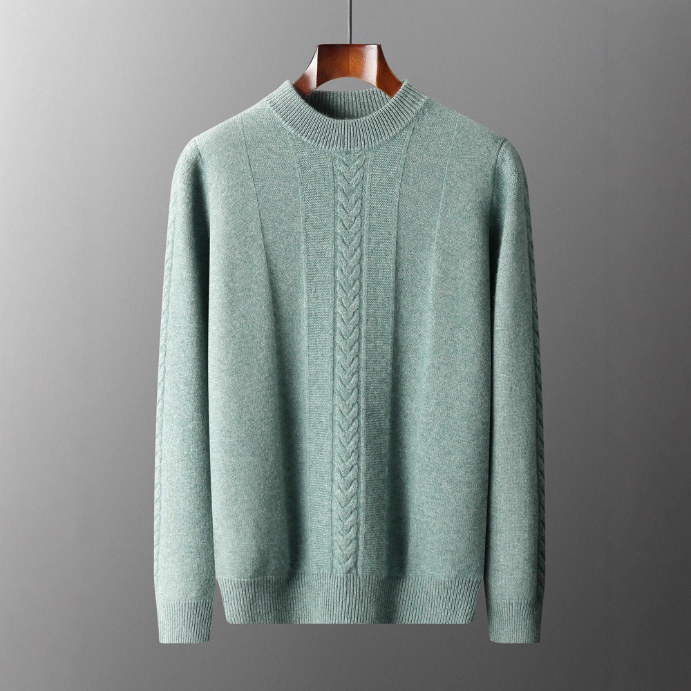 Halbkragen-Kaschmirpullover Herren Langarm