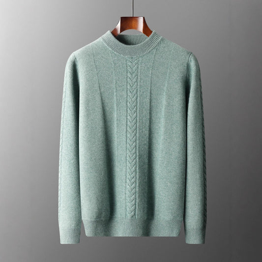 Halbkragen-Kaschmirpullover Herren Langarm
