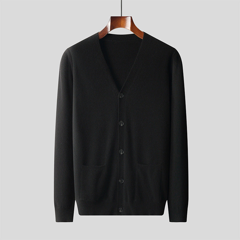 UrbanStoff | Reiner Woll-Cardigan V-Ausschnitt