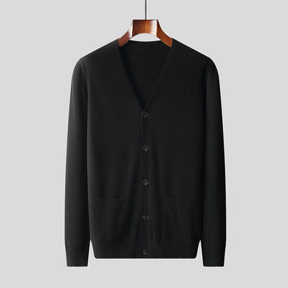 UrbanStoff | Reiner Woll-Cardigan V-Ausschnitt