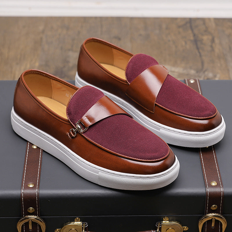 Herren Slip-On Leder Freizeitslipper